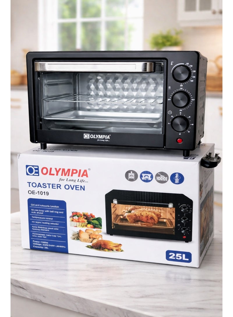 Olympia Electric Oven 25L Multifunction Oven with Timer, Temperature Control & Baking Tray – Kitchen Countertop Oven - Image 1